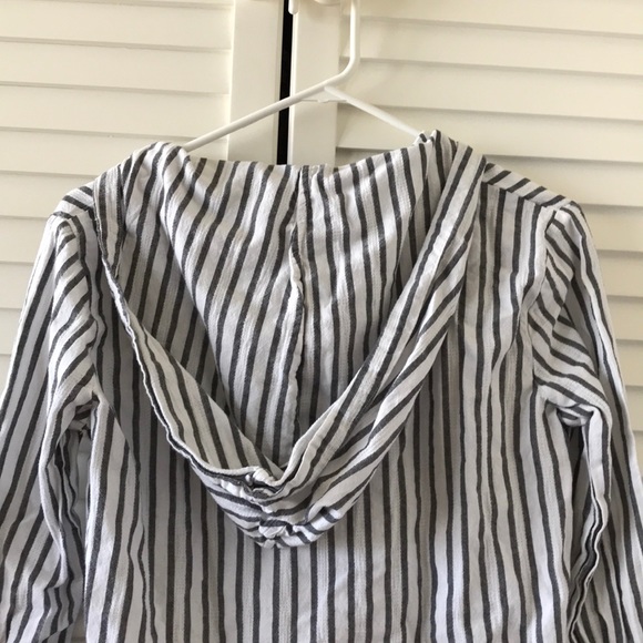 Billabong b&w hooded long sleeve shirt medium - Picture 6 of 7